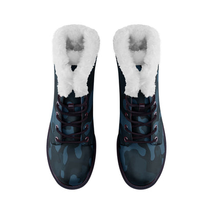 Snow Camo Boots | Dark Blue Camouflage