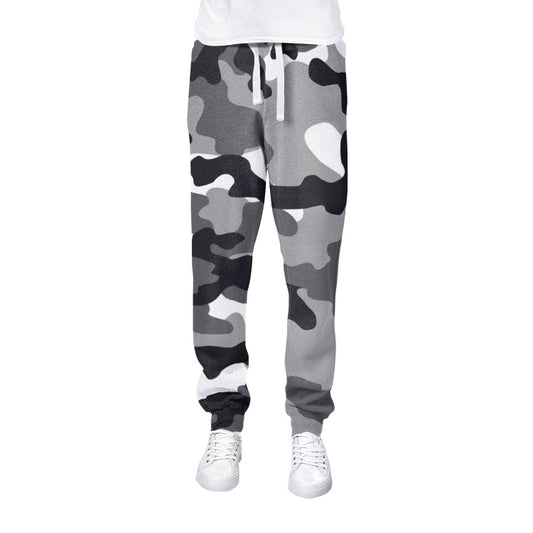 Men's Camo Track Pants | Black, White & Gray