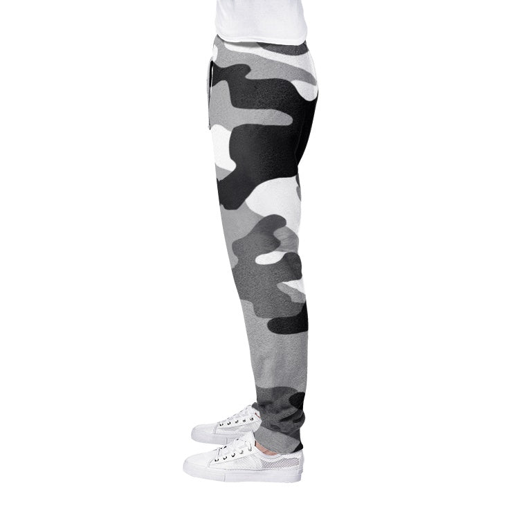 Men's Camo Track Pants | Black, White & Gray