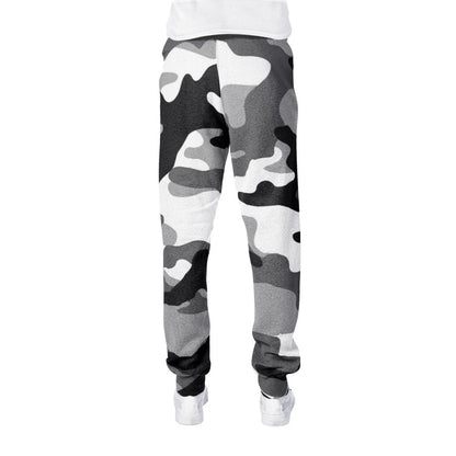 Men's Camo Track Pants | Black, White & Gray