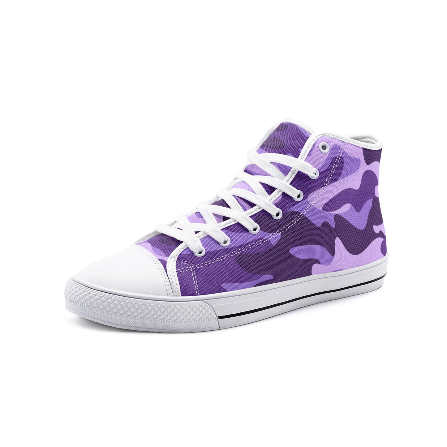 Camo Shoes | High Top Canvas | Purple, Blue & Mauve