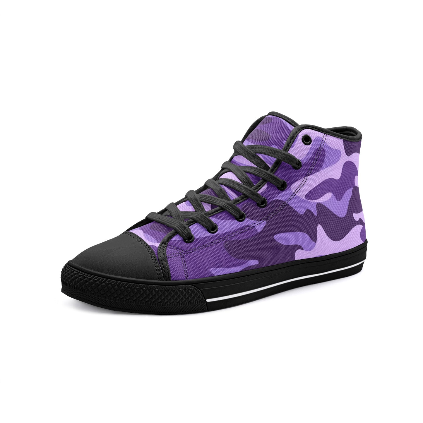 Camo Shoes | High Top Canvas | Purple, Blue & Mauve