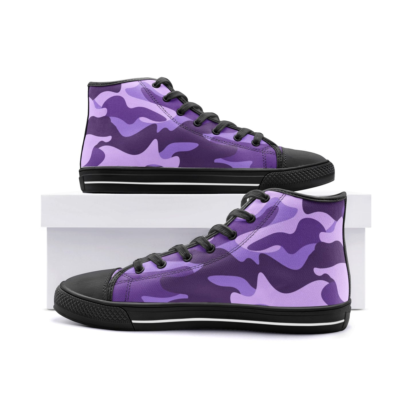 Camo Shoes | High Top Canvas | Purple, Blue & Mauve