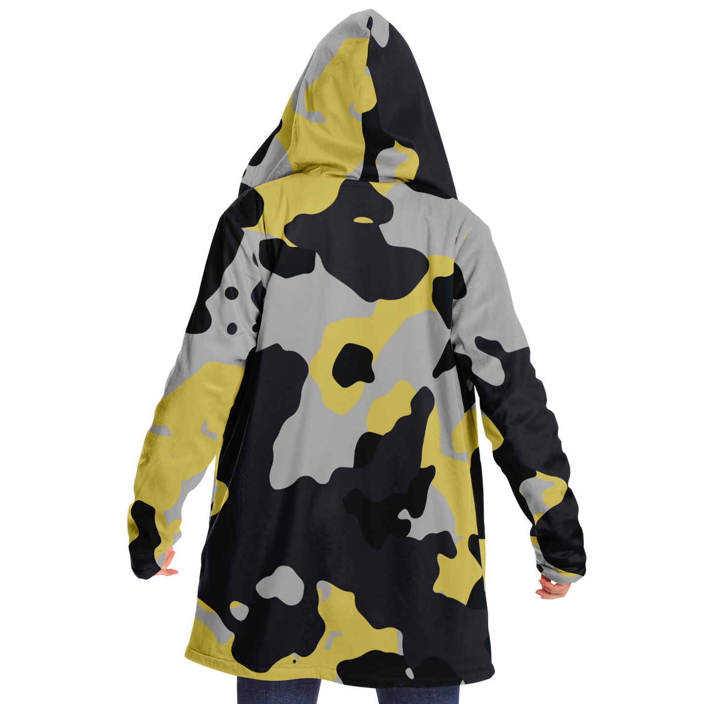 Camo Cloak | Yellow, Black & Silver Camouflage | Microfleece