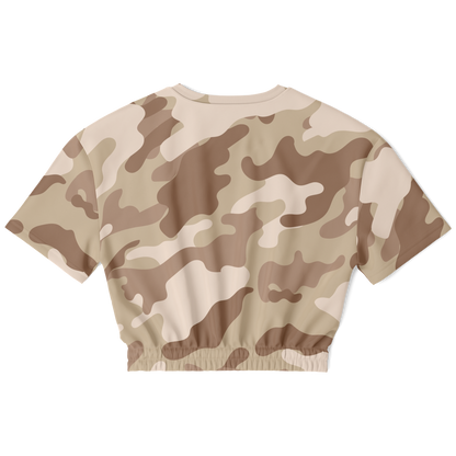 Camo Crop Top Sweatshirt | Brown Desert Camouflage