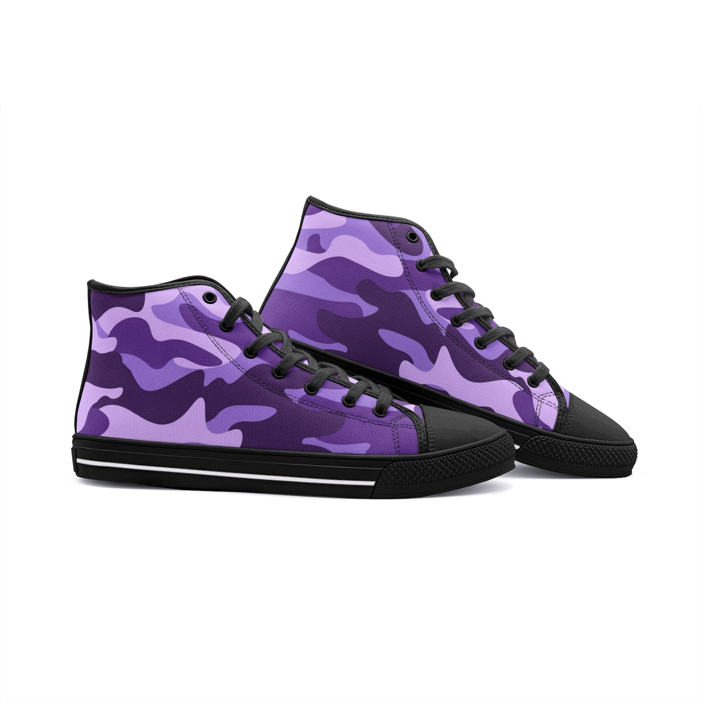 Camo Shoes | High Top Canvas | Purple, Blue & Mauve