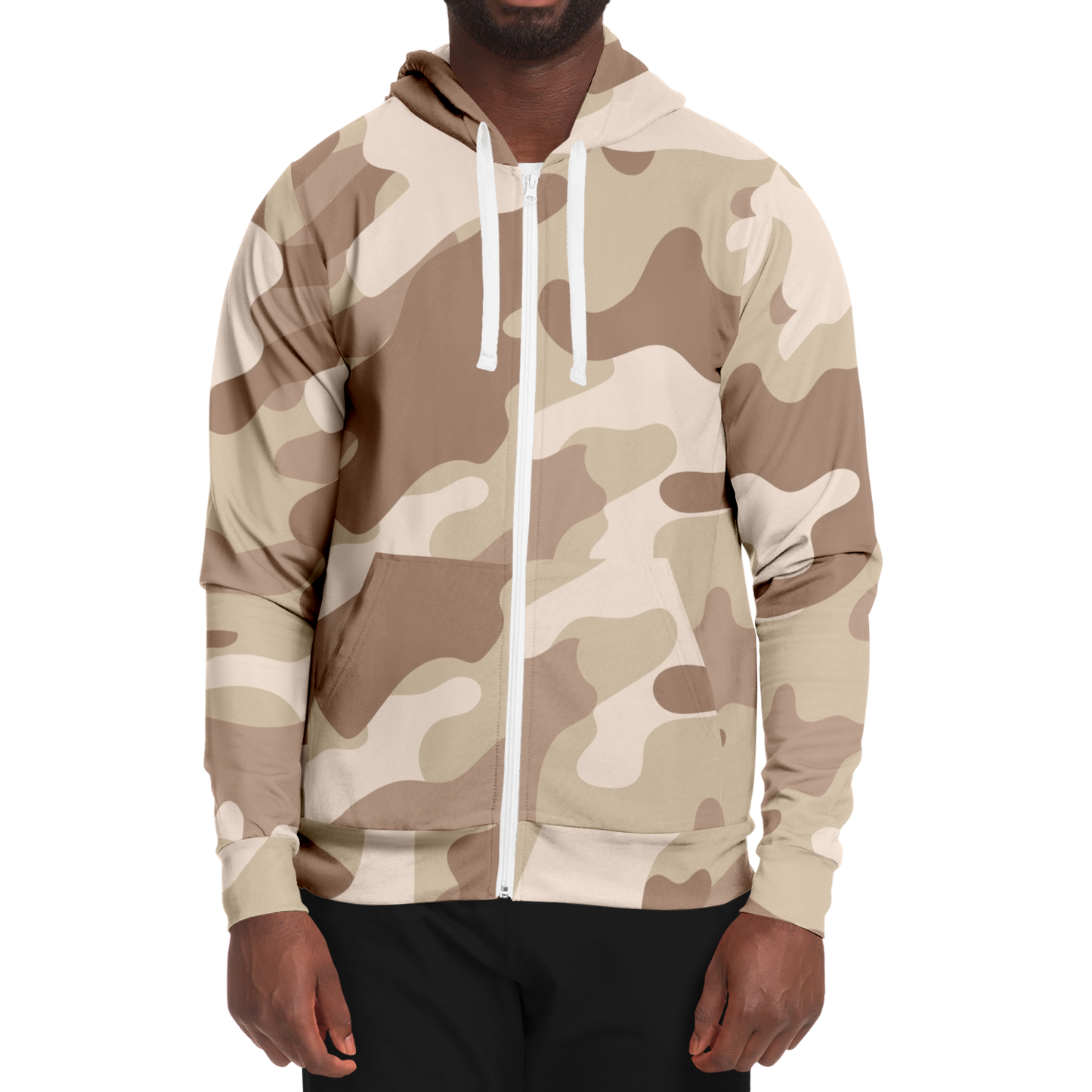 Zip-Up Hoodie | Desert Brown Camouflage