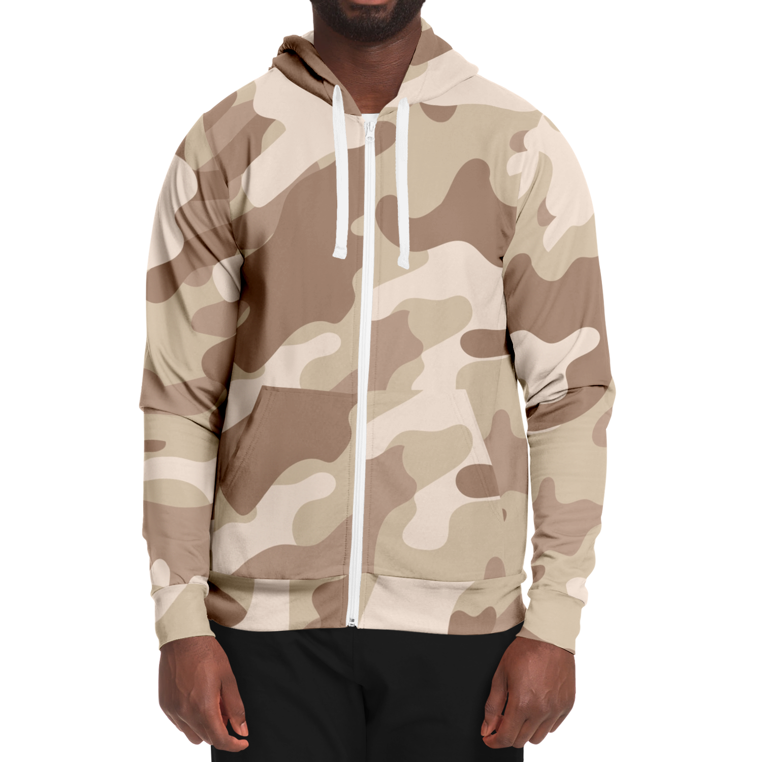 Zip-Up Hoodie | Desert Brown Camouflage