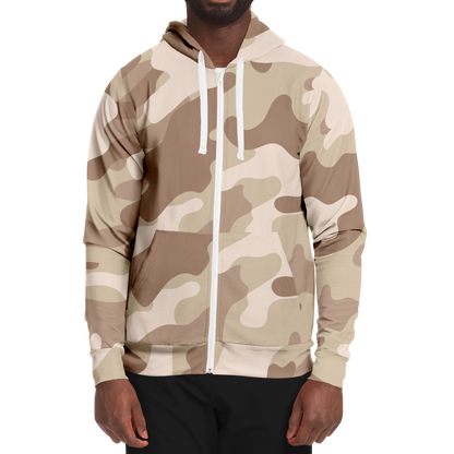 Zip-Up Hoodie | Desert Brown Camouflage