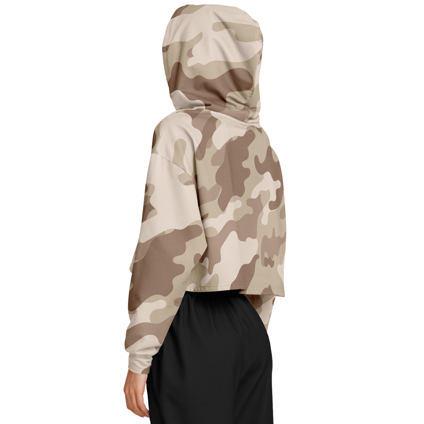 Cropped Hoodie For Women | Brown Desert Camouflage