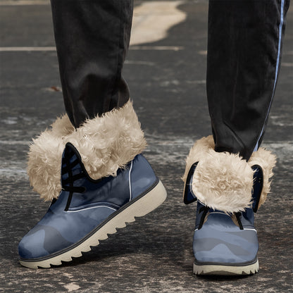 Camo Boots | Deep Blue Cotton-Pad Fur Lining