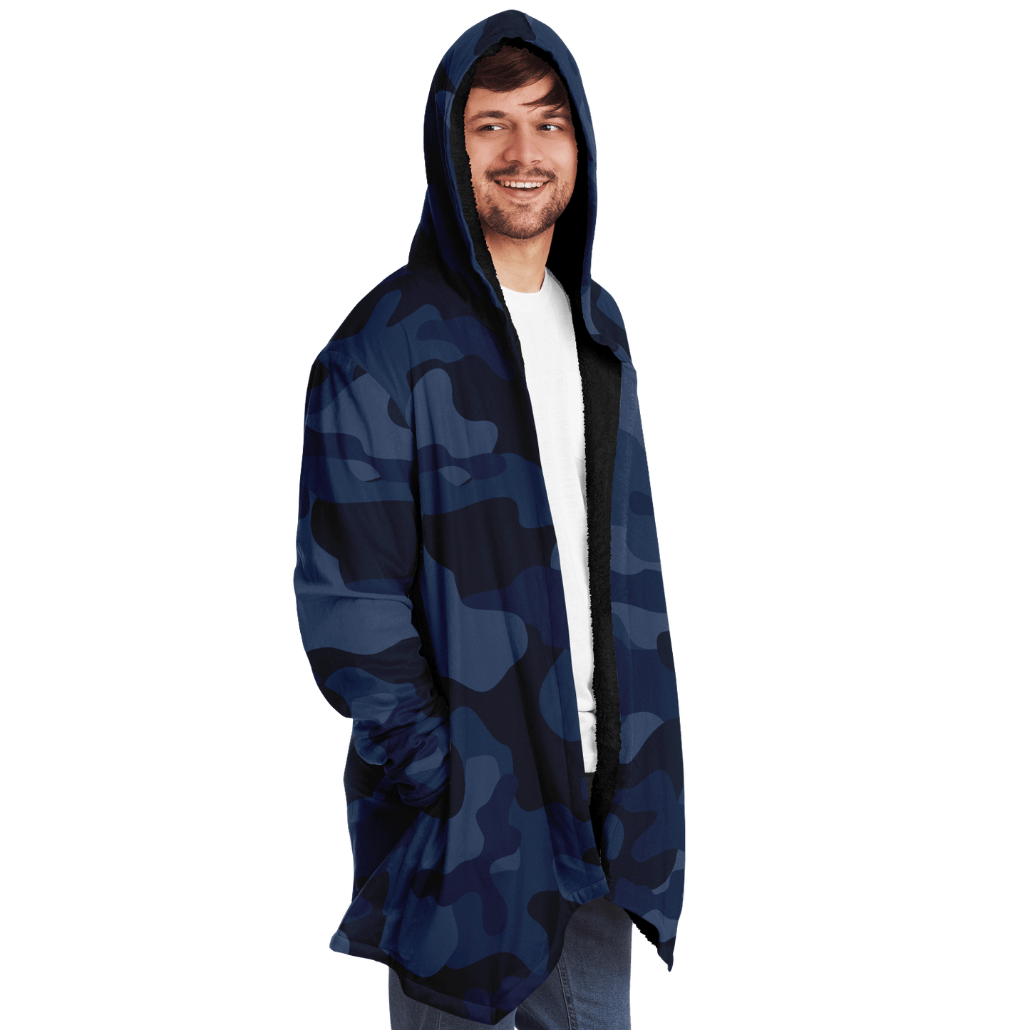 Camo Cloak | Deep Blue Camouflage | Microfleece