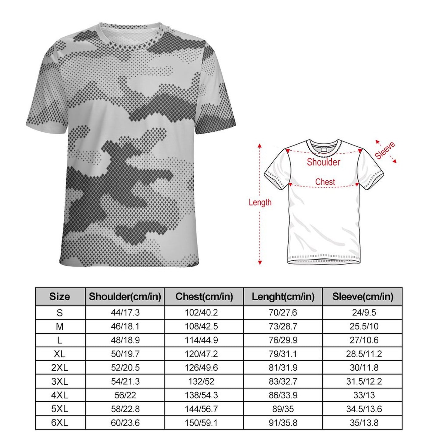 Camo Shirt | Black & White Dotted Camouflage T