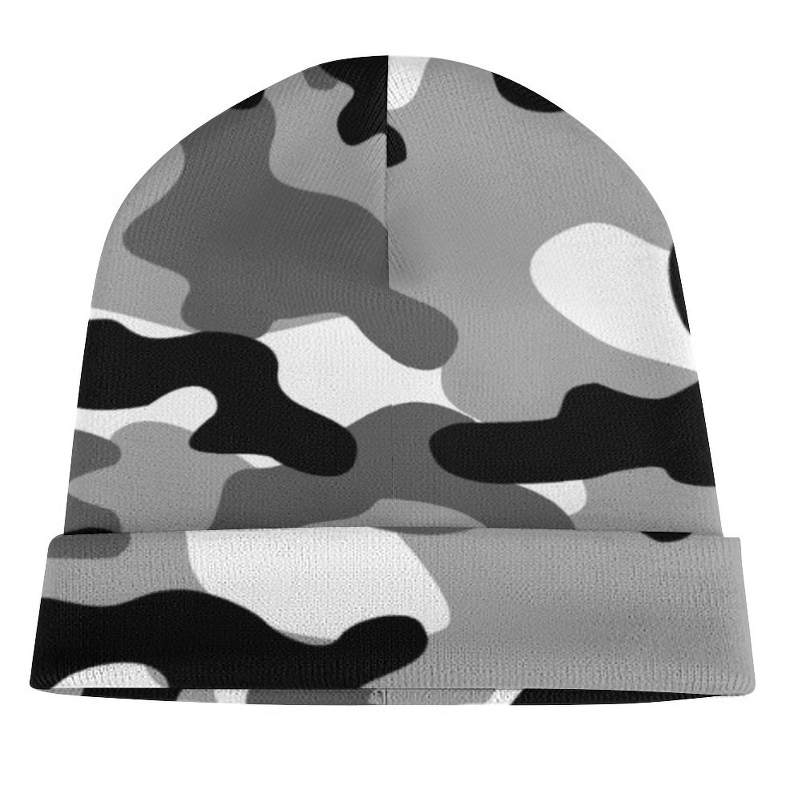 Camo Beanie | Black, White & Gray Camouflage