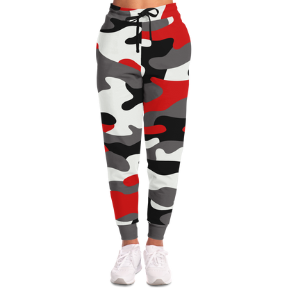 Camo Joggers | Unisex | Red, Black & White