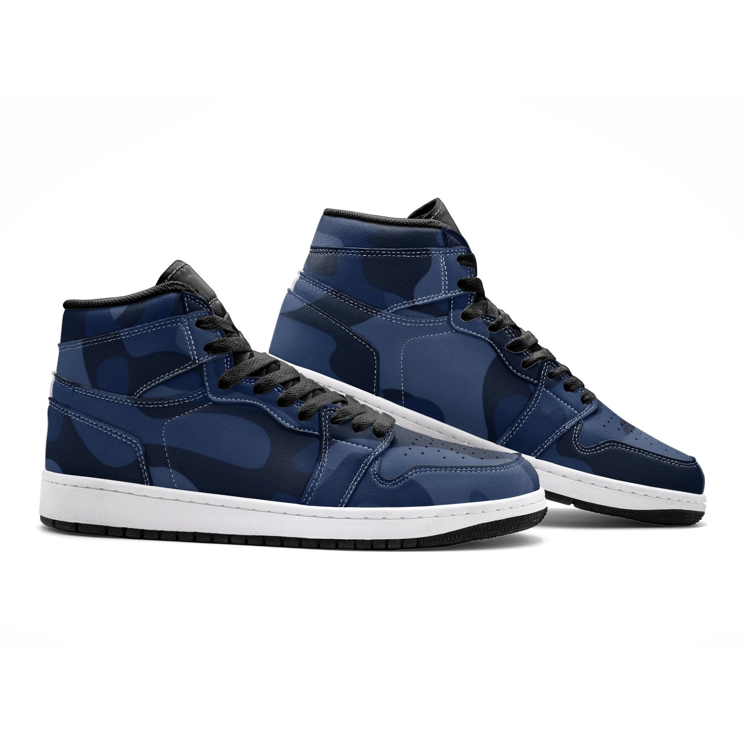 Camo Sneakers | High-Top | Deep Blue Camouflage