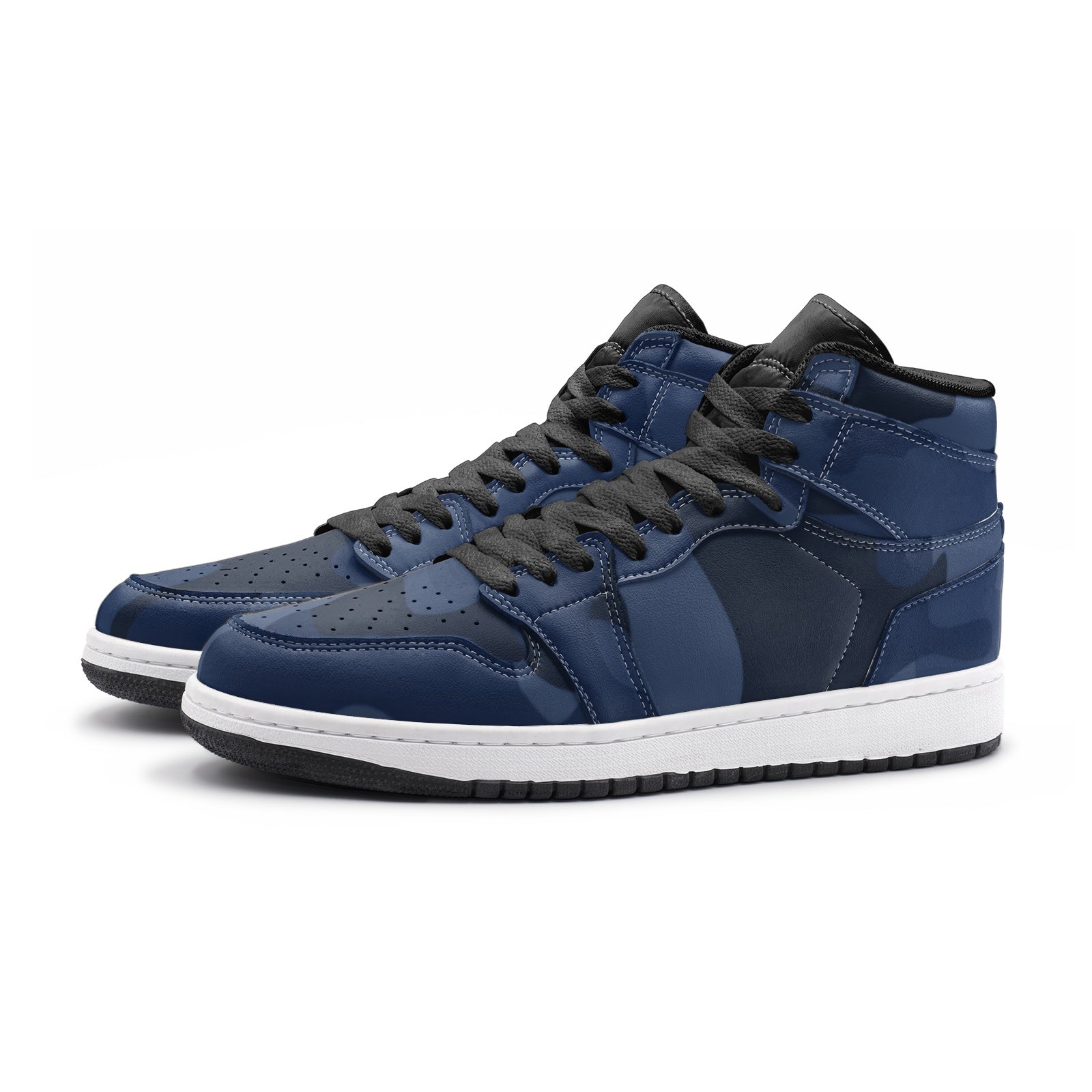 Camo Sneakers | High-Top | Deep Blue Camouflage