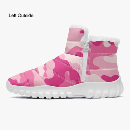 Camo Boots | Cotton-pad Fur Zipper Up | Lavender Pink