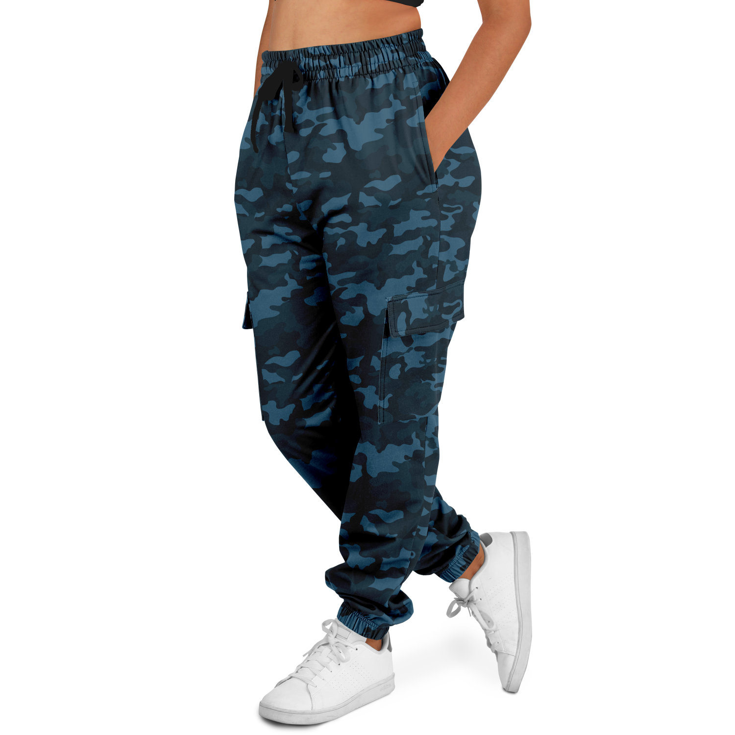 Dark Blue Camo Cargo Pants | Unisex