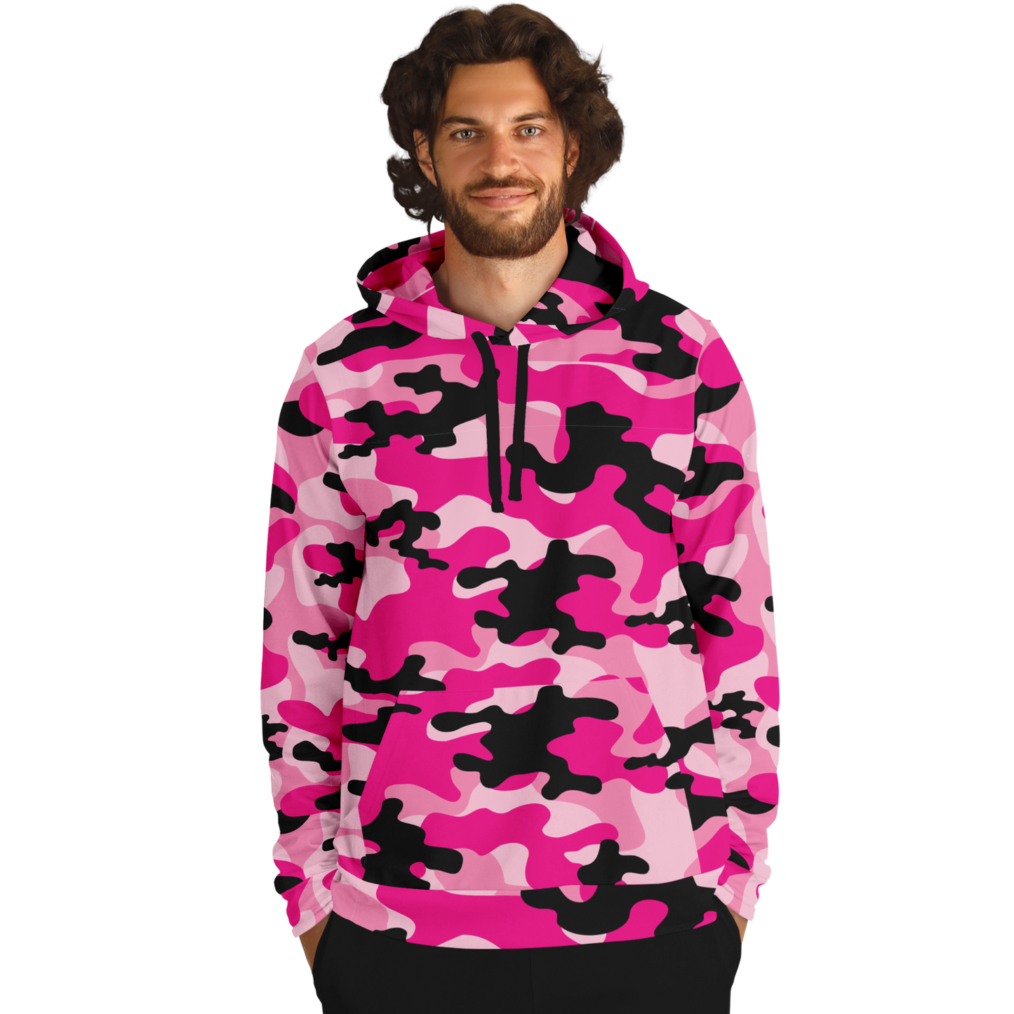 Pink Camo Hoodie | Candy, Black, & Cerise Mixed Camouflage