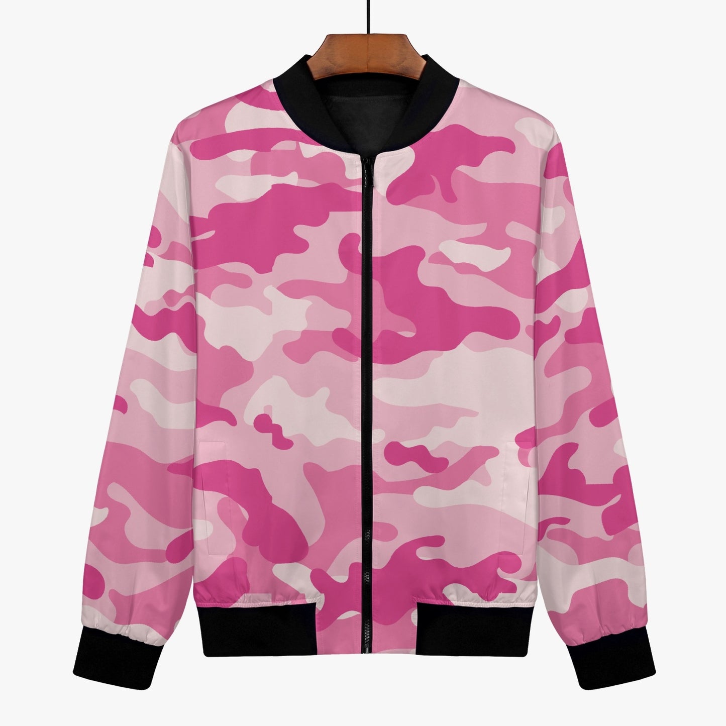 Women's Camo Bomber Jacket | Lavender Pink Camouflage