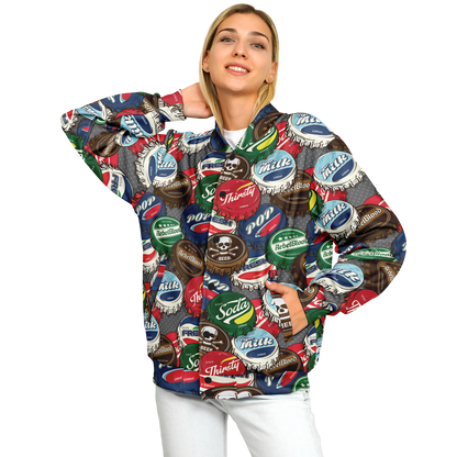 Baseball Jacket | Pop Art Bottle Caps | Heavyweight Coat