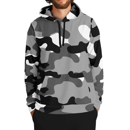 Camo Hoodie | Black, White & Gray Camouflage Pullover