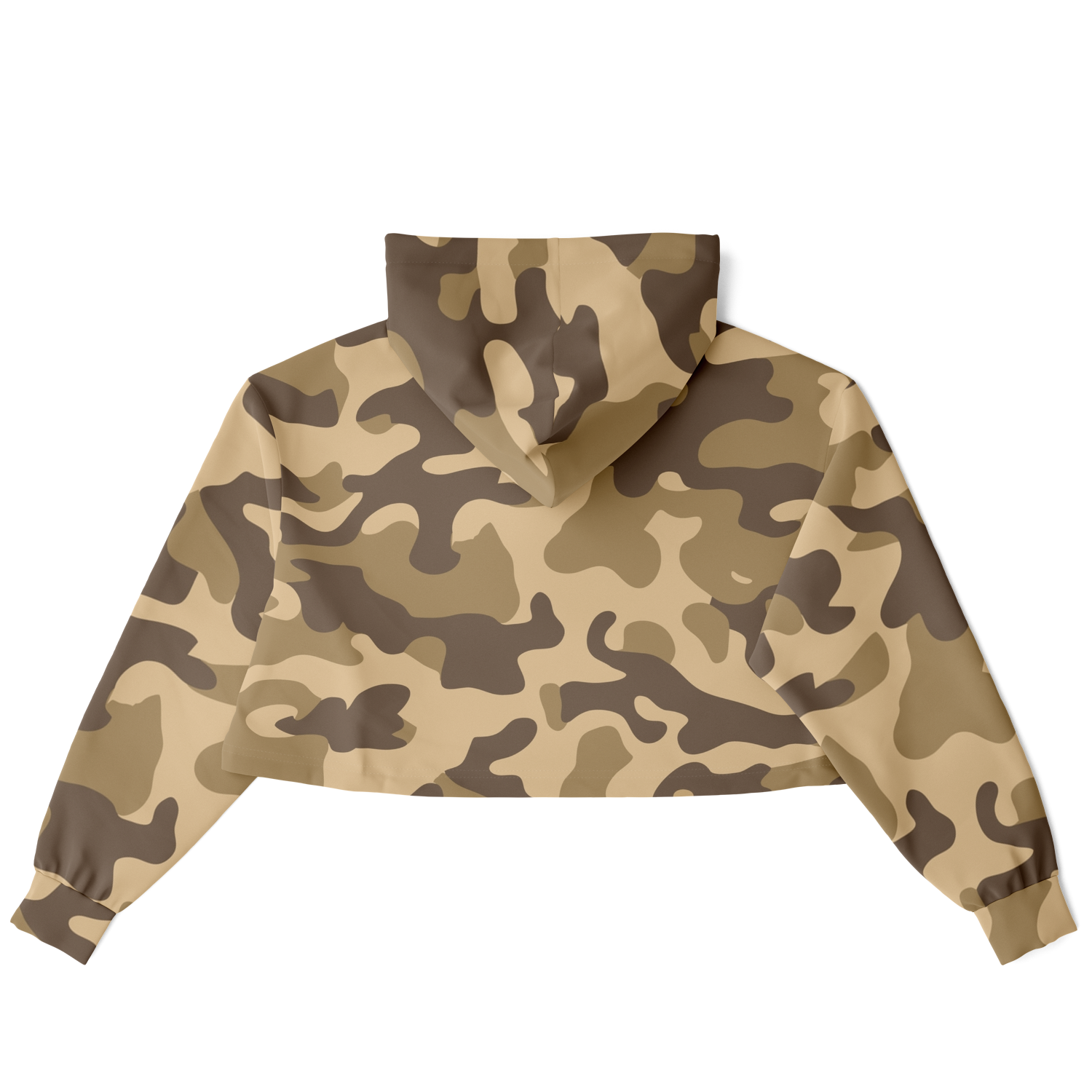 Cropped Hoodie For Women | Khaki Camouflage