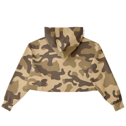 Cropped Hoodie For Women | Khaki Camouflage