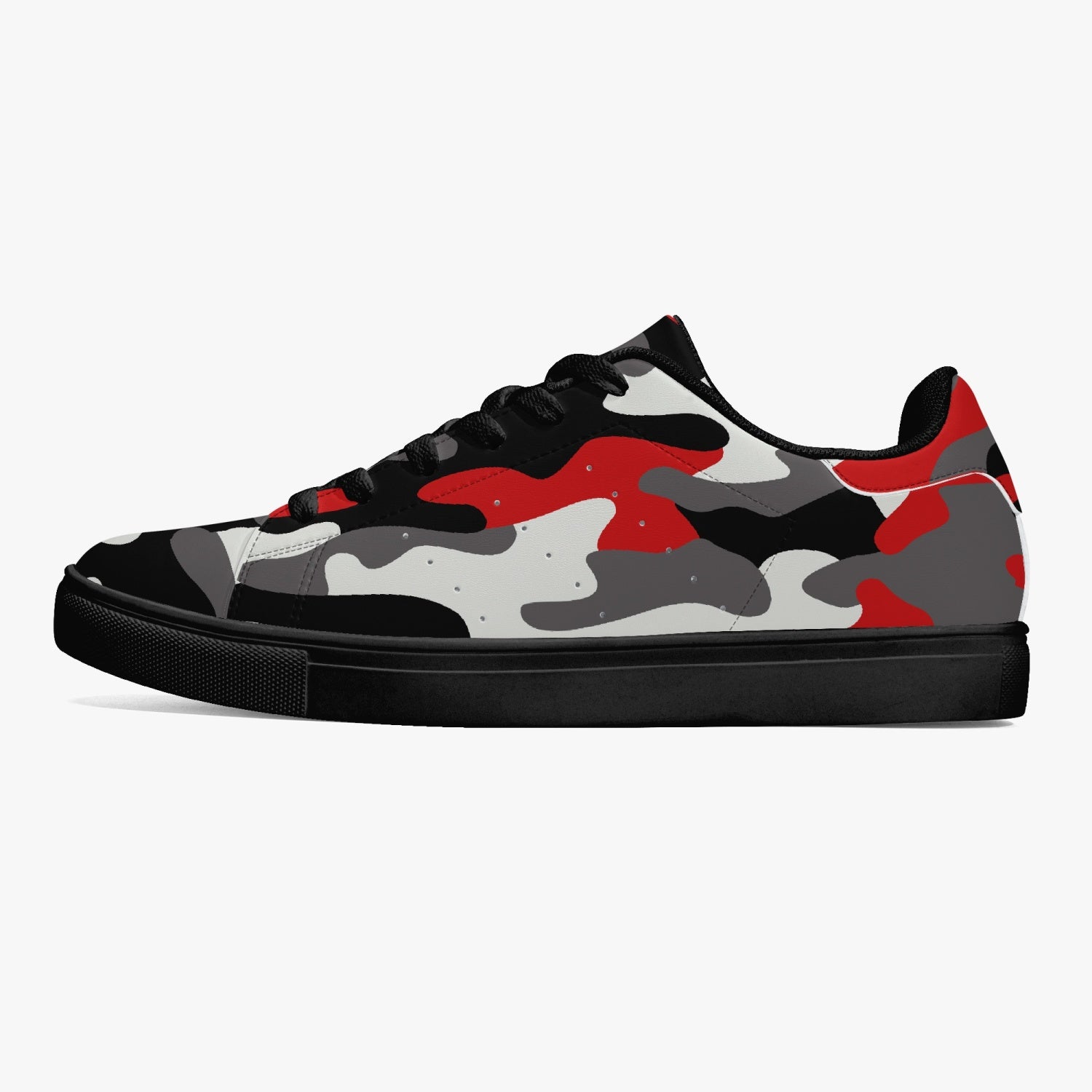 Camo Sneakers | Classic Low-Top | Red, Black, & White