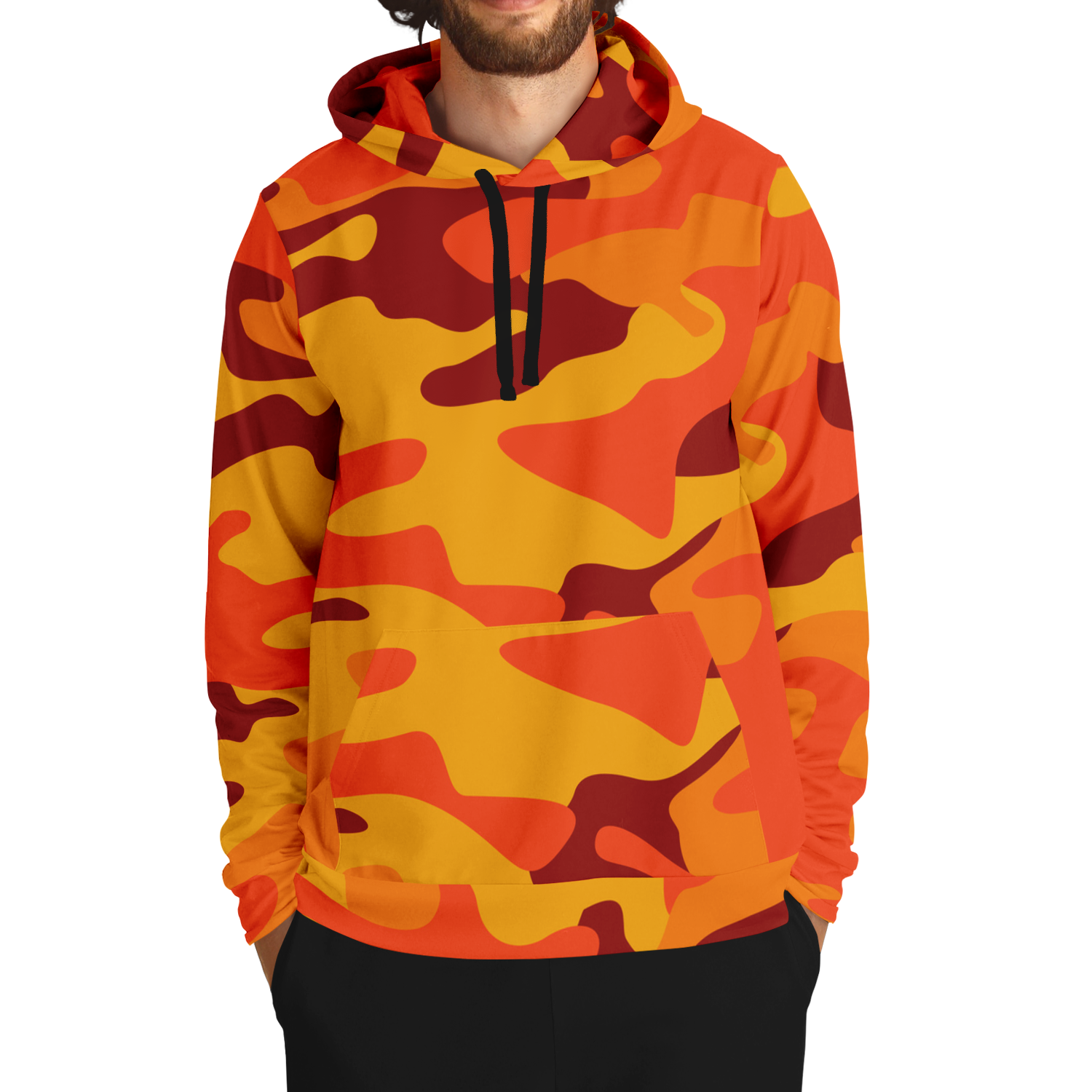 Camo Hoodie | Orange & Red Camouflage Pullover