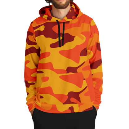 Camo Hoodie | Orange & Red Camouflage Pullover