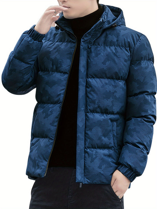 Men's Hooded Puffer Jacket | Available in Black, Navy Blue or Gray