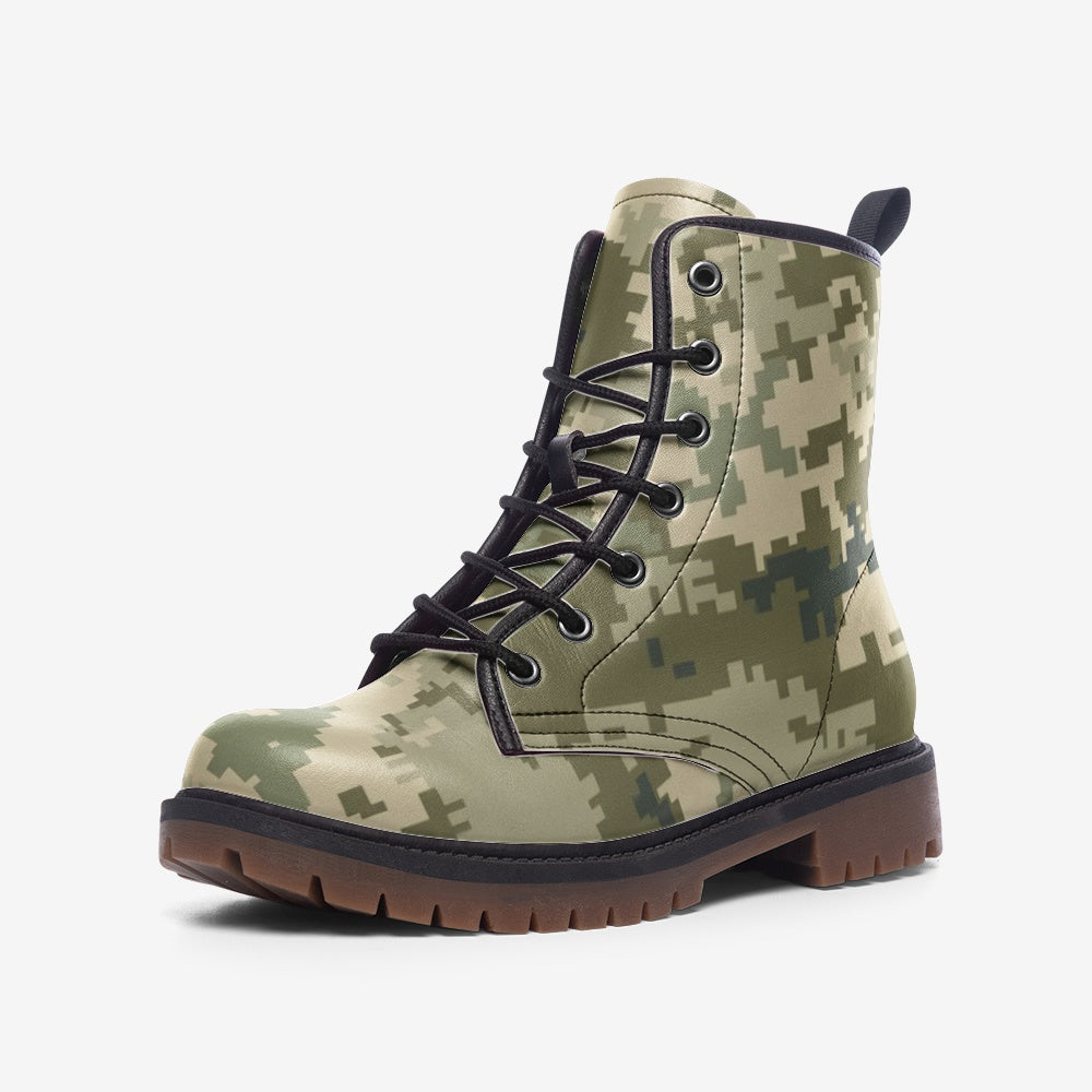 Ukraine Green Camo Boots | Lightweight Leather