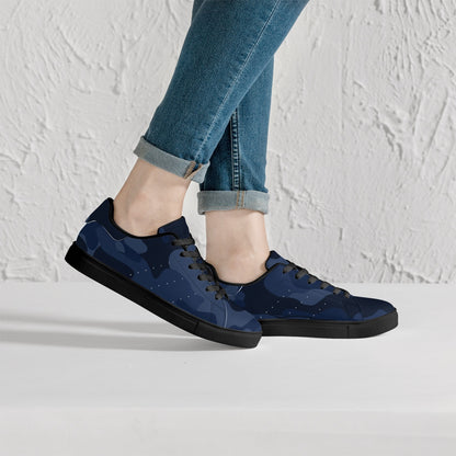 Camo Sneakers | Classic Low-Top Leather | Deep Blue