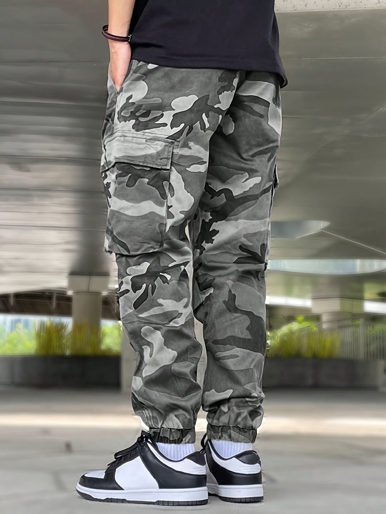 Men's Camo Cargo Pants | Street Style Drawstring Waist