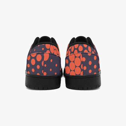 Camo Sneakers | Orange Blue Low-Top Leather Camouflage Shoes