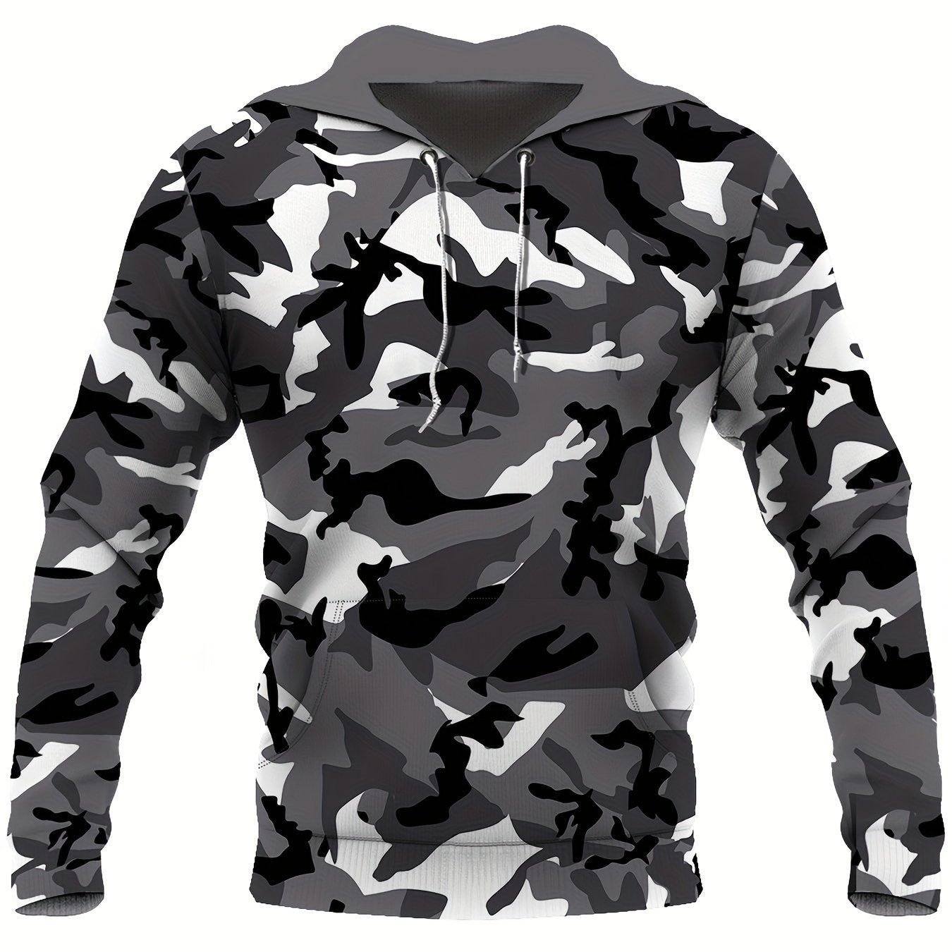 Plus Size Casual Camouflage Hoodie Sweatshirt with Pocket