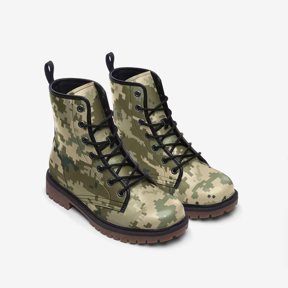 Ukraine Green Camo Boots | Lightweight Leather