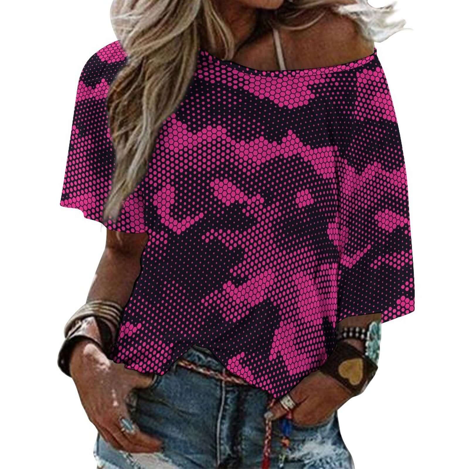 Off The Shoulder Top | Pink Digital Camo Shirt