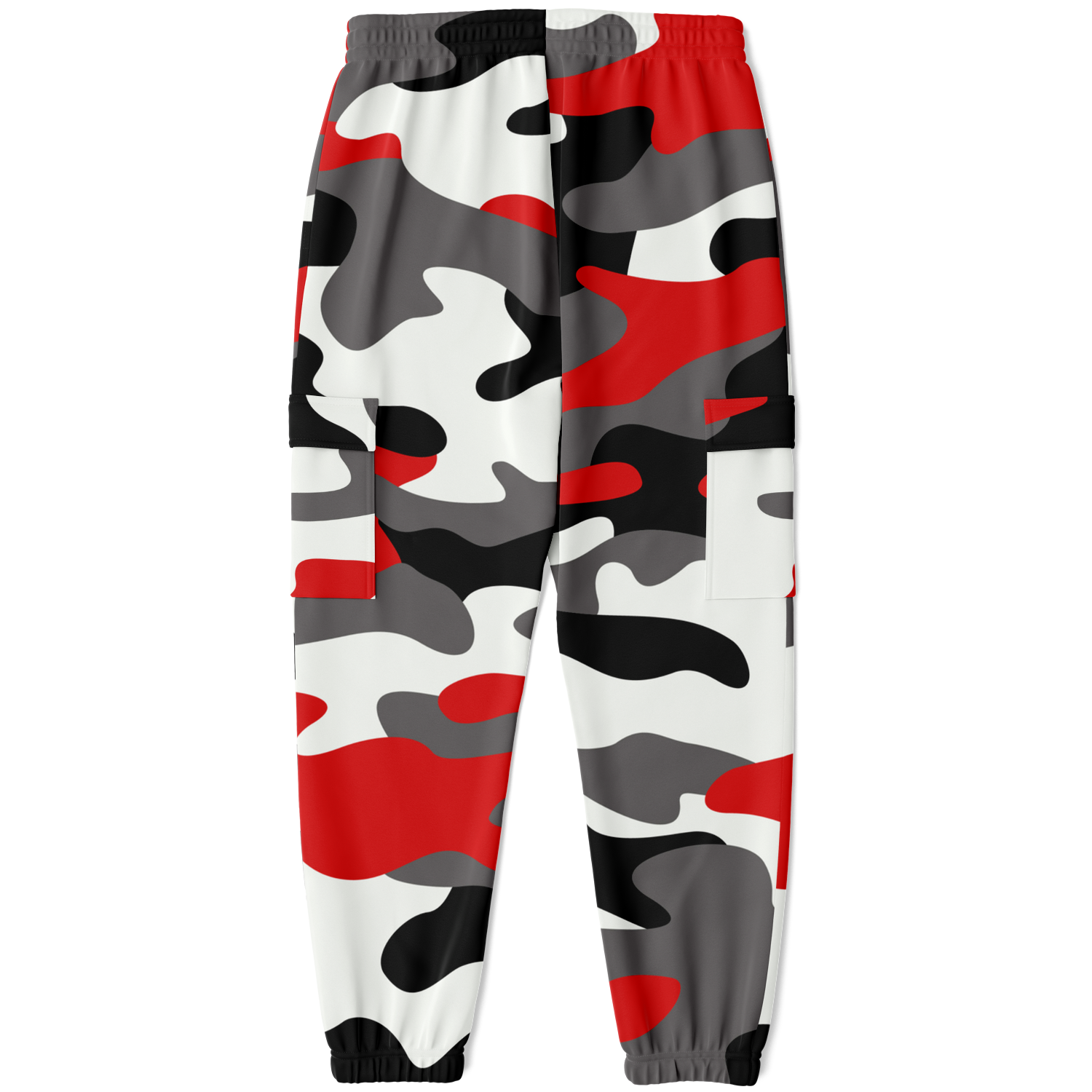 Camo Cargo Pants | Unisex | Red, Black & White Camouflage