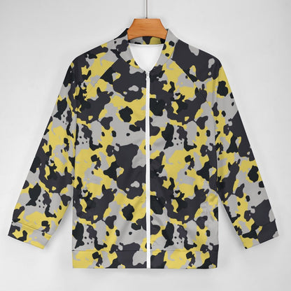 Camo Shirt | Raglan Zip-up | Yellow, Black and Silver