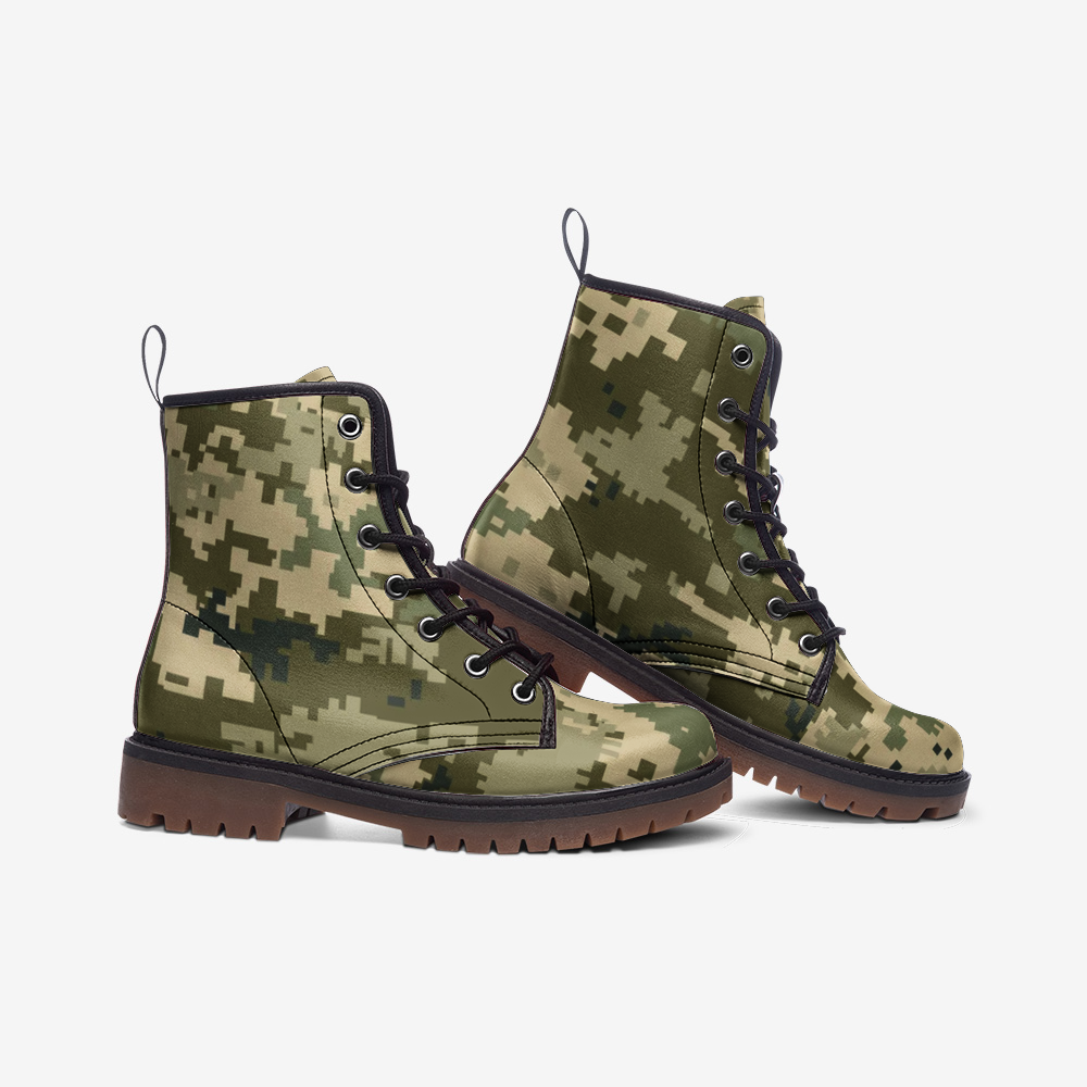 Ukraine Green Camo Boots | Lightweight Leather