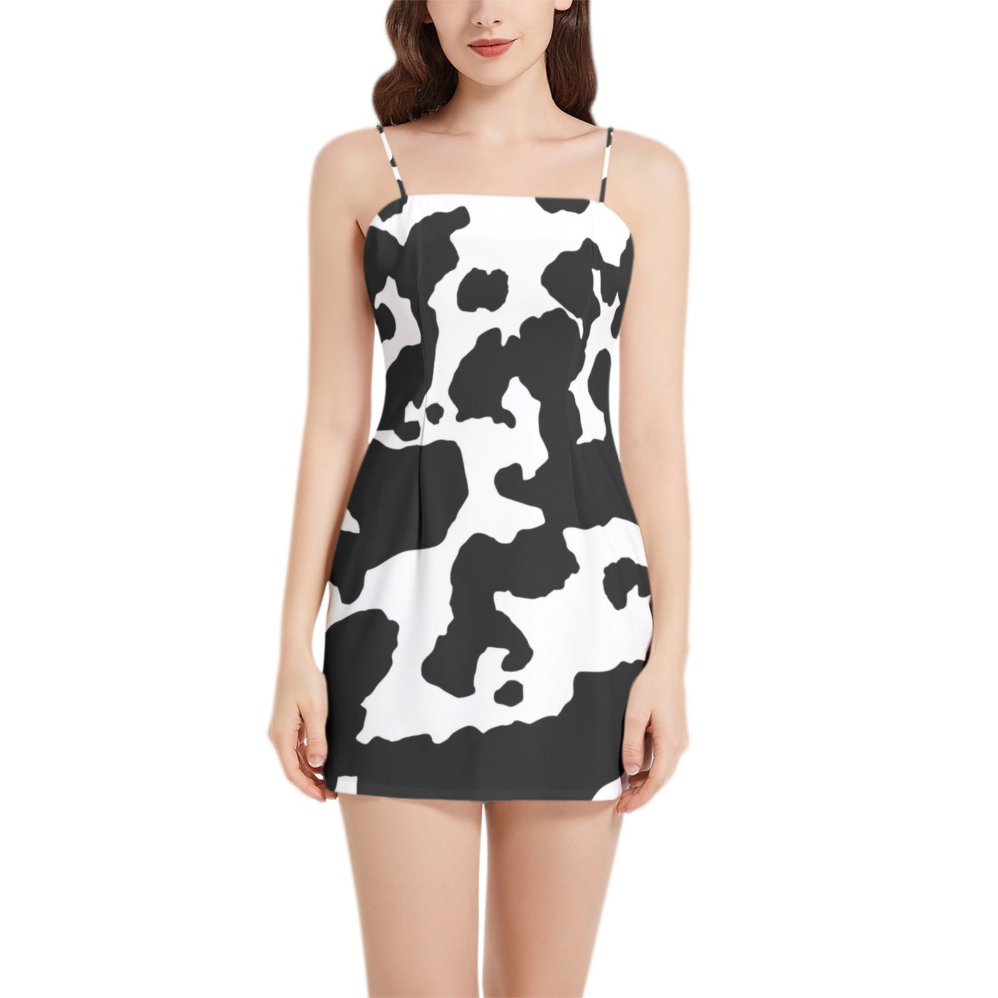 Camo Mini Dress | Spaghetti Strap | Black and White Camouflage