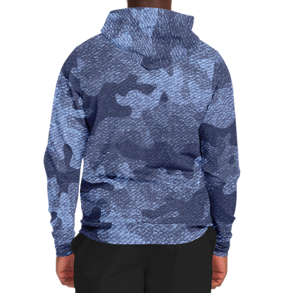 Zip-Up Hoodie | Denim Blue Camouflage