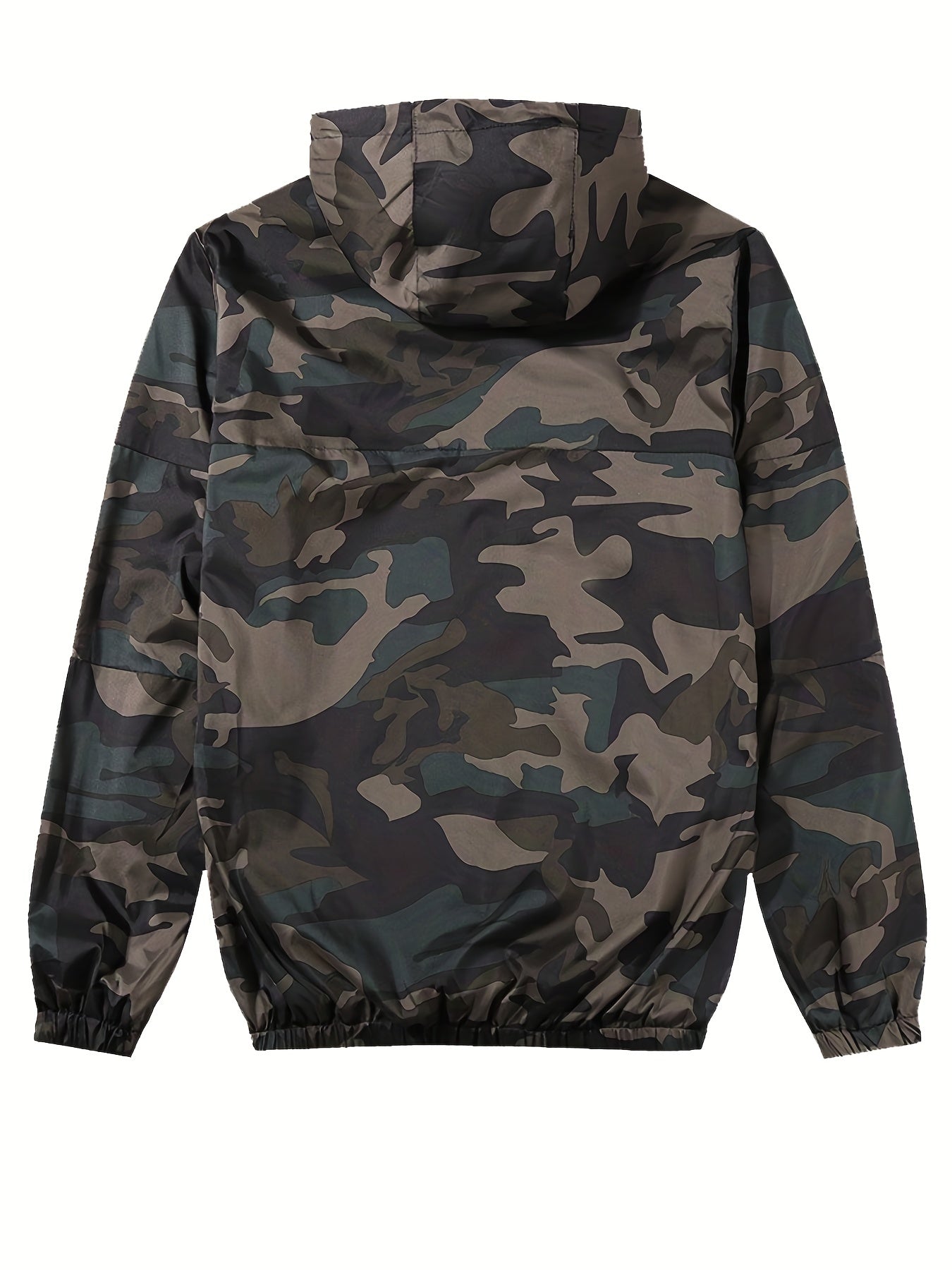 Camouflage Pattern Hooded Jacket for Men | Loose Fit