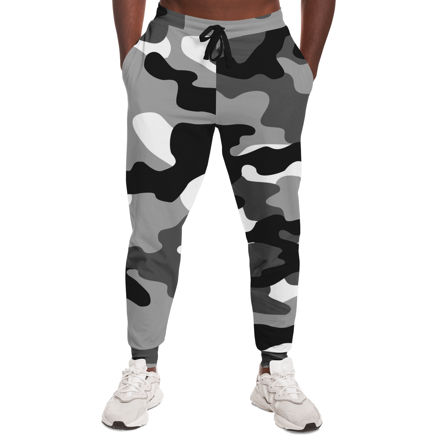 Camo Sweatpants | Unisex | Black, White & Gray Camouflage