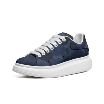 Oversized McQueen Sneakers | Deep Blue Camouflage