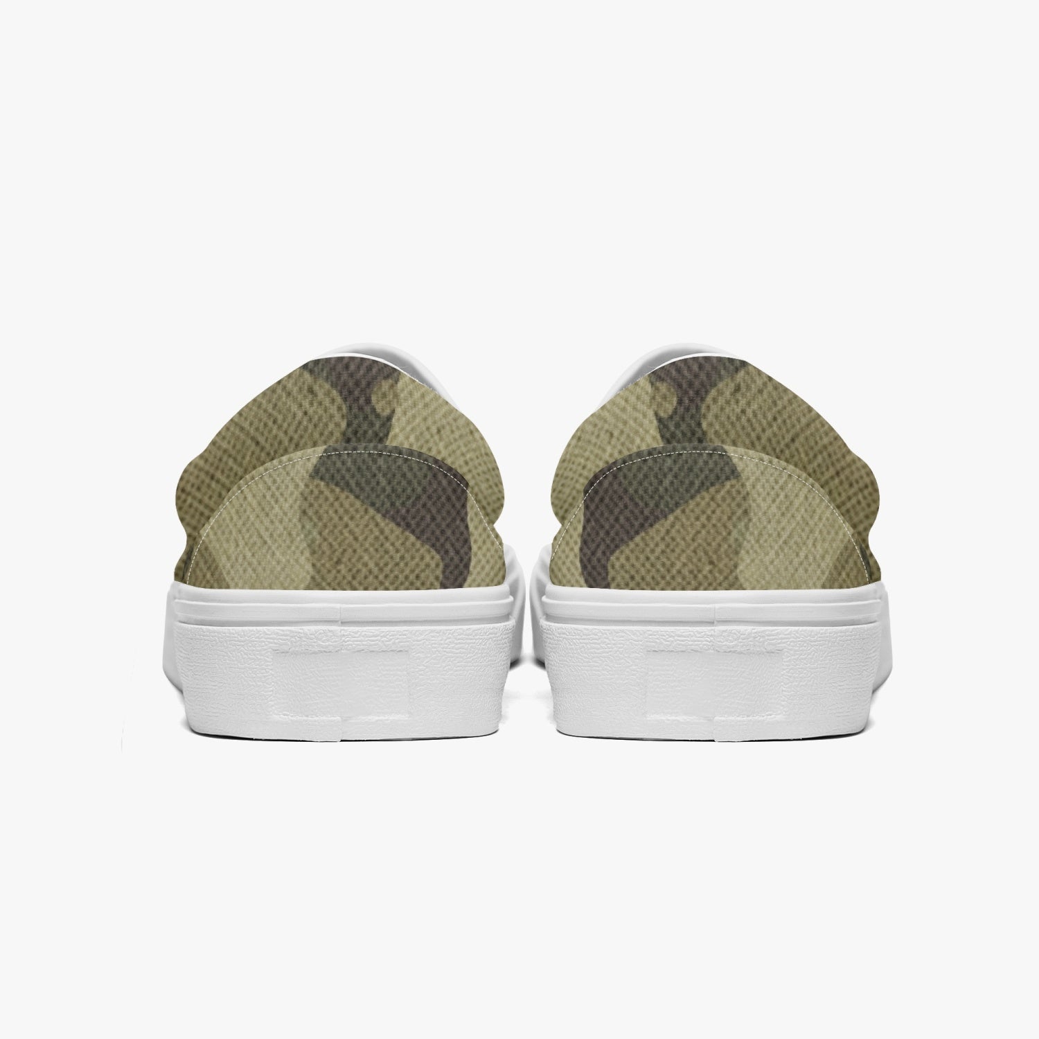 Camo Slip-On Shoes | Green Fabric Camouflage Design