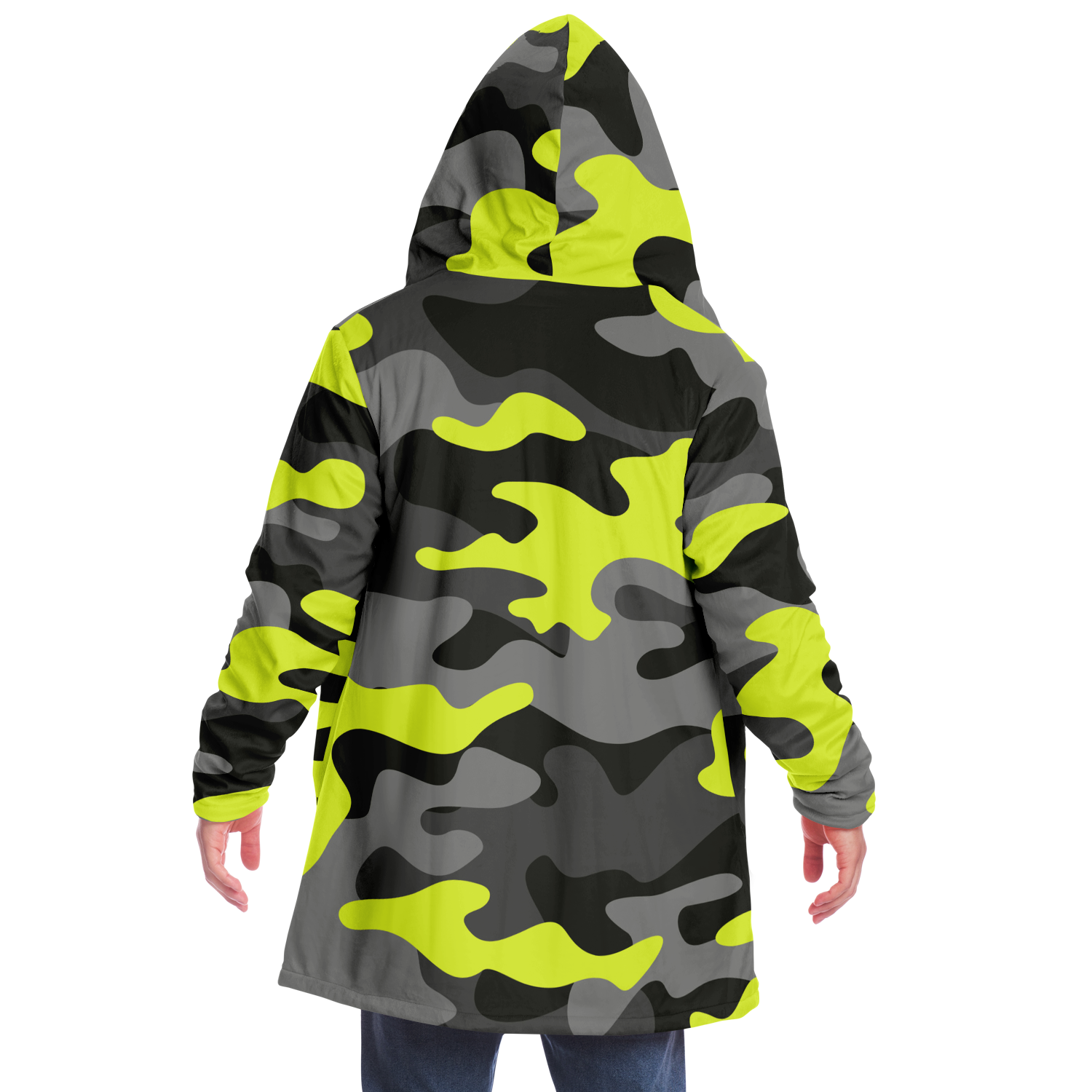 Camo Cloak | Yellow, Black, & Gray Camouflage | Microfleece